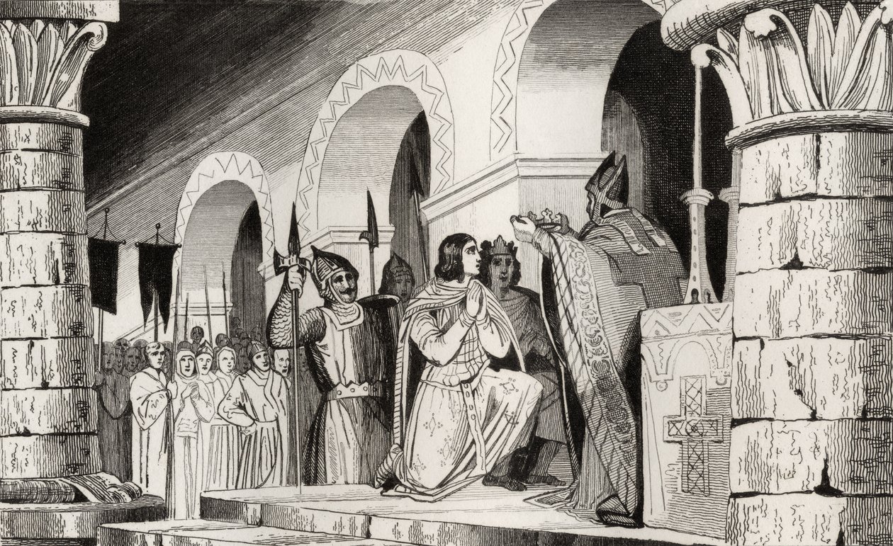 III. Lajos (863-82) és Carloman (865-84) együtt koronázták meg Colart "Histoire de France" című művéből, amely 1840 körül jelent meg alkotó: French School