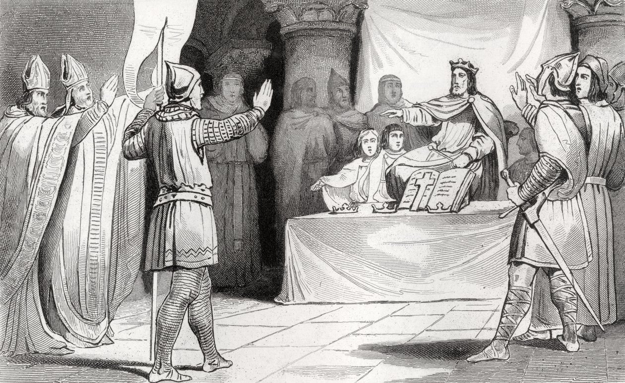 I. Lajos (778-840), az udvari jámbor, Colart „Histoire de France” című művéből, 1840 körül. alkotó: French School