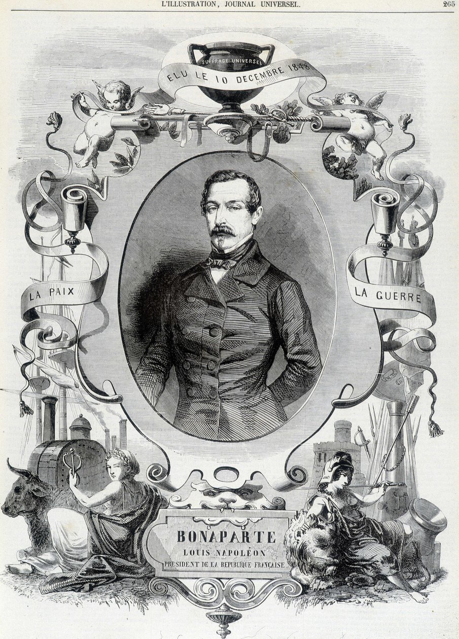 Louis Napoleon Bonaparte (III. Lajos Napóleon), a Francia Köztársaság elnöke – Ill. alkotó: French School