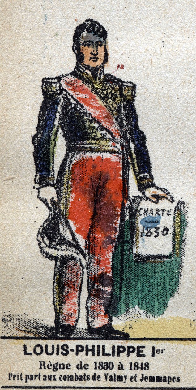 Louis Philippe 1er (1773-1850), a franciák királya. A „” Galeriede Franciaország királyai és királynői és jeles karakterei 1643 és 1895 között” című filmben” Az epinal képe. alkotó: French School