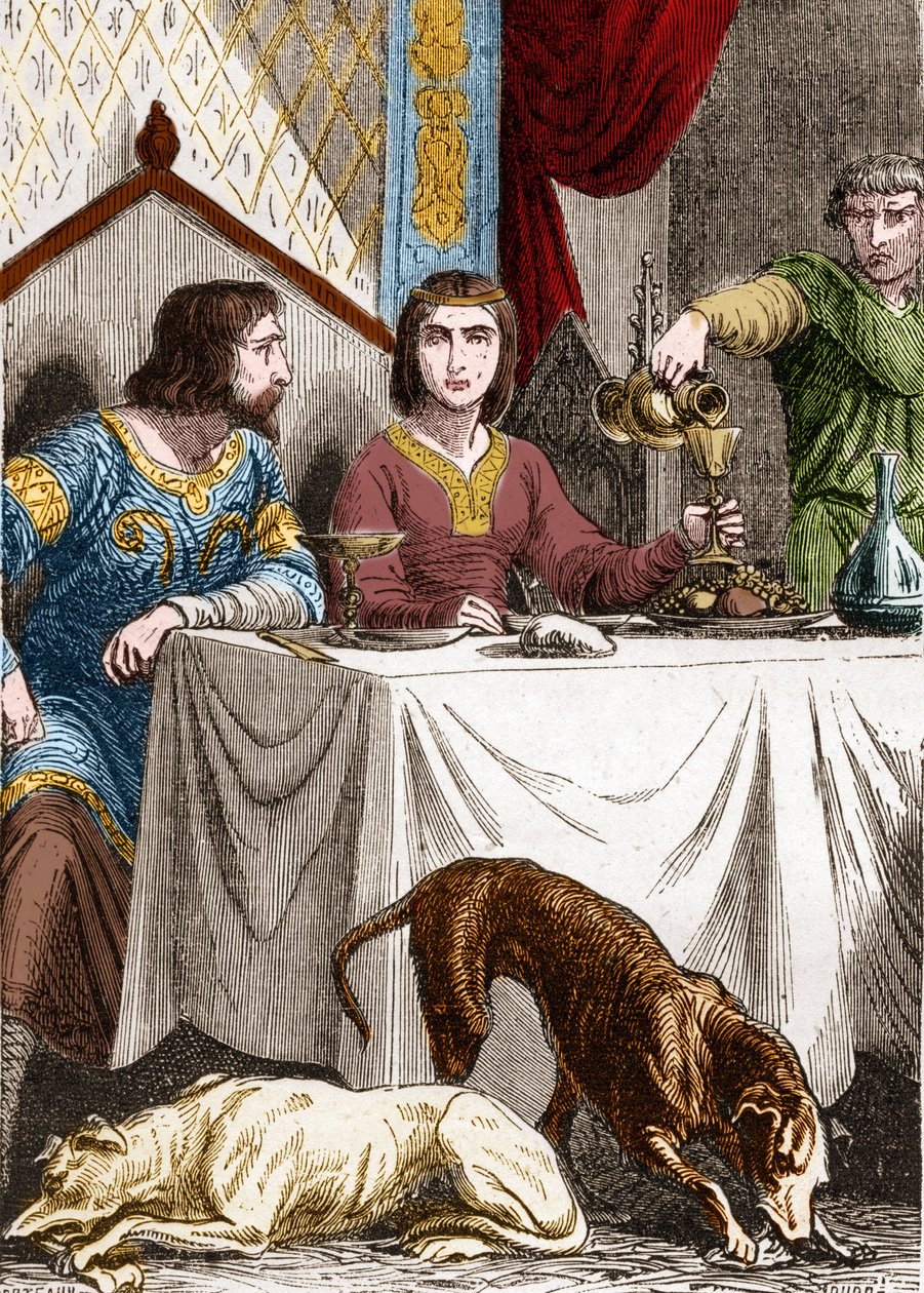 VII. Lajos ifjú vagy jámbor (1120-1180) feleségével, Aquitániai Alienorral (1122-1204) (vagy Guyenne-i Eleonórával). alkotó: French School