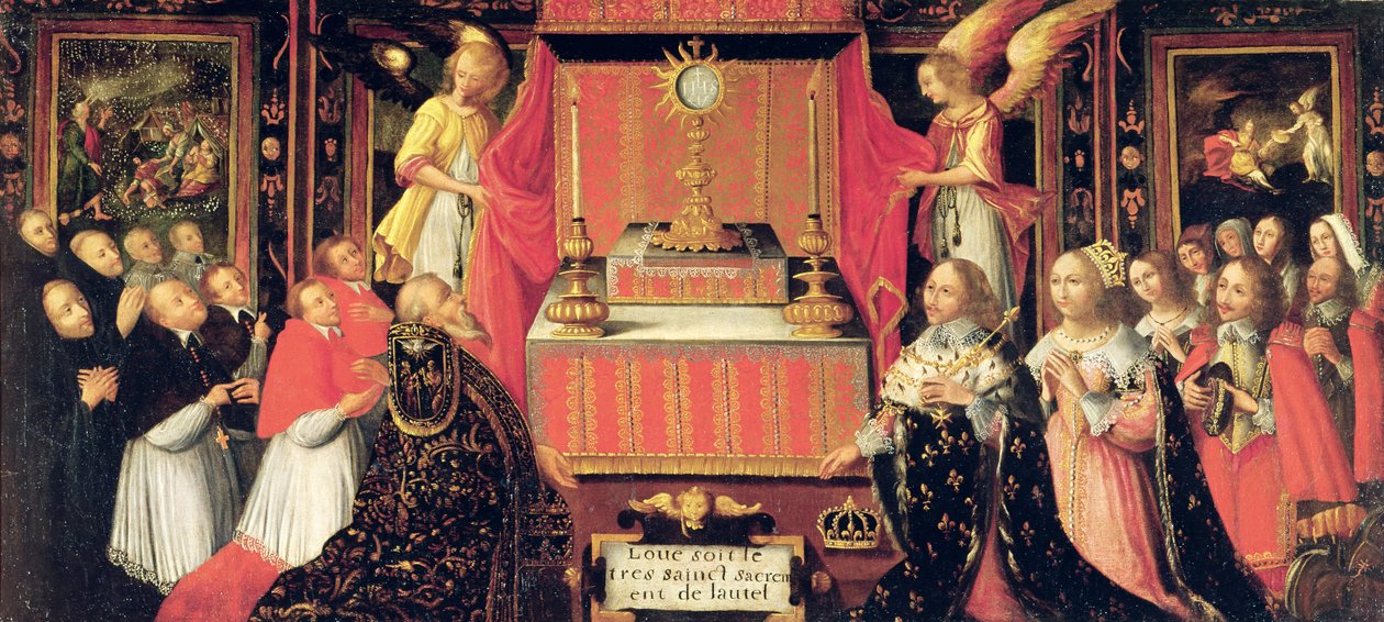 XIII. Lajos (1601-43) Ausztriai Anna (1601-66) Spanyolország Infanta és Gaston de France (1608-60) Orléans hercege a szentség előtt alkotó: French School