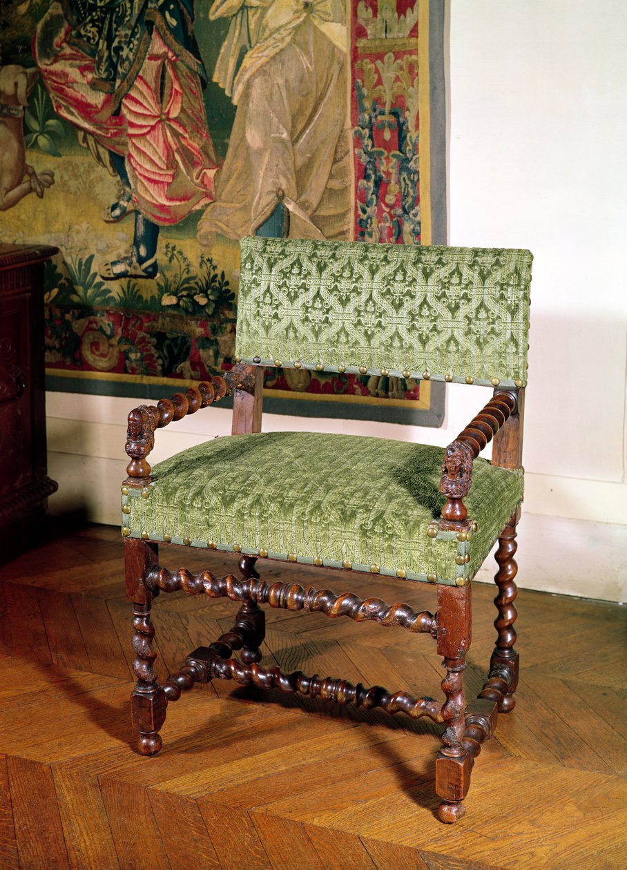 Louis XIII fotel (fa és damaszt) alkotó: French School