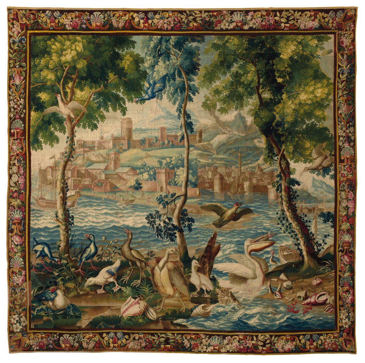 XIV. Lajos Beauvais "tengeri kikötők" gobelin, 1700 körül alkotó: French School