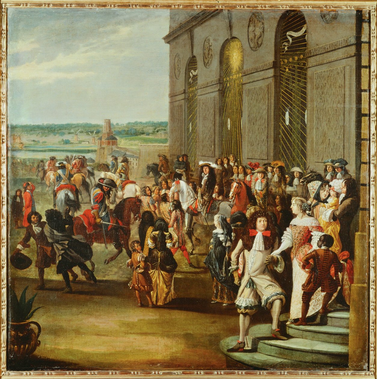 XIV. Lajos a versailles-i kertben lévő Thetis barlang előtt ... alkotó: French School