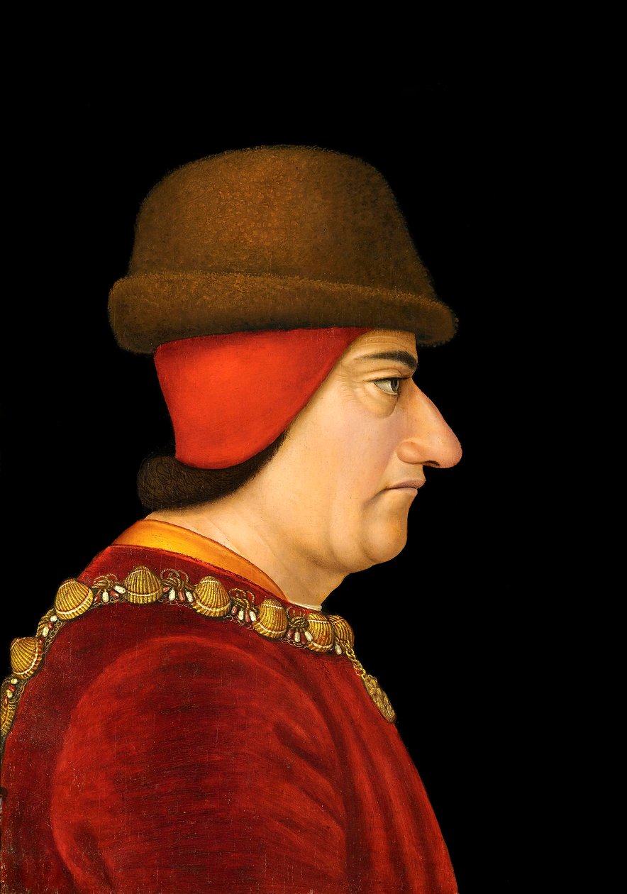 XI. Lajos (1423-83) Franciaország királya (olaj, vászon) alkotó: French School