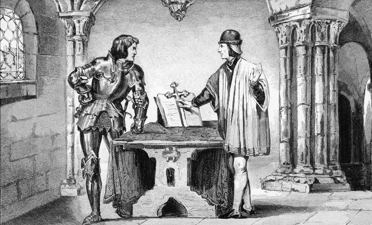 XI. Lajost (1423-83) Merész Károly (1433-77) házi őrizetben tartotta Colart „Histoire de France” című művéből, amely 1840 körül jelent meg. alkotó: French School