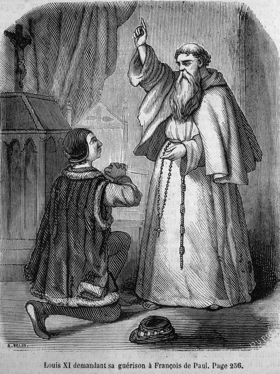 XI. Lajos François de Paule meggyógyítását kéri – L.-P. „Histoire de France” című művében. Anquetil alkotó: French School