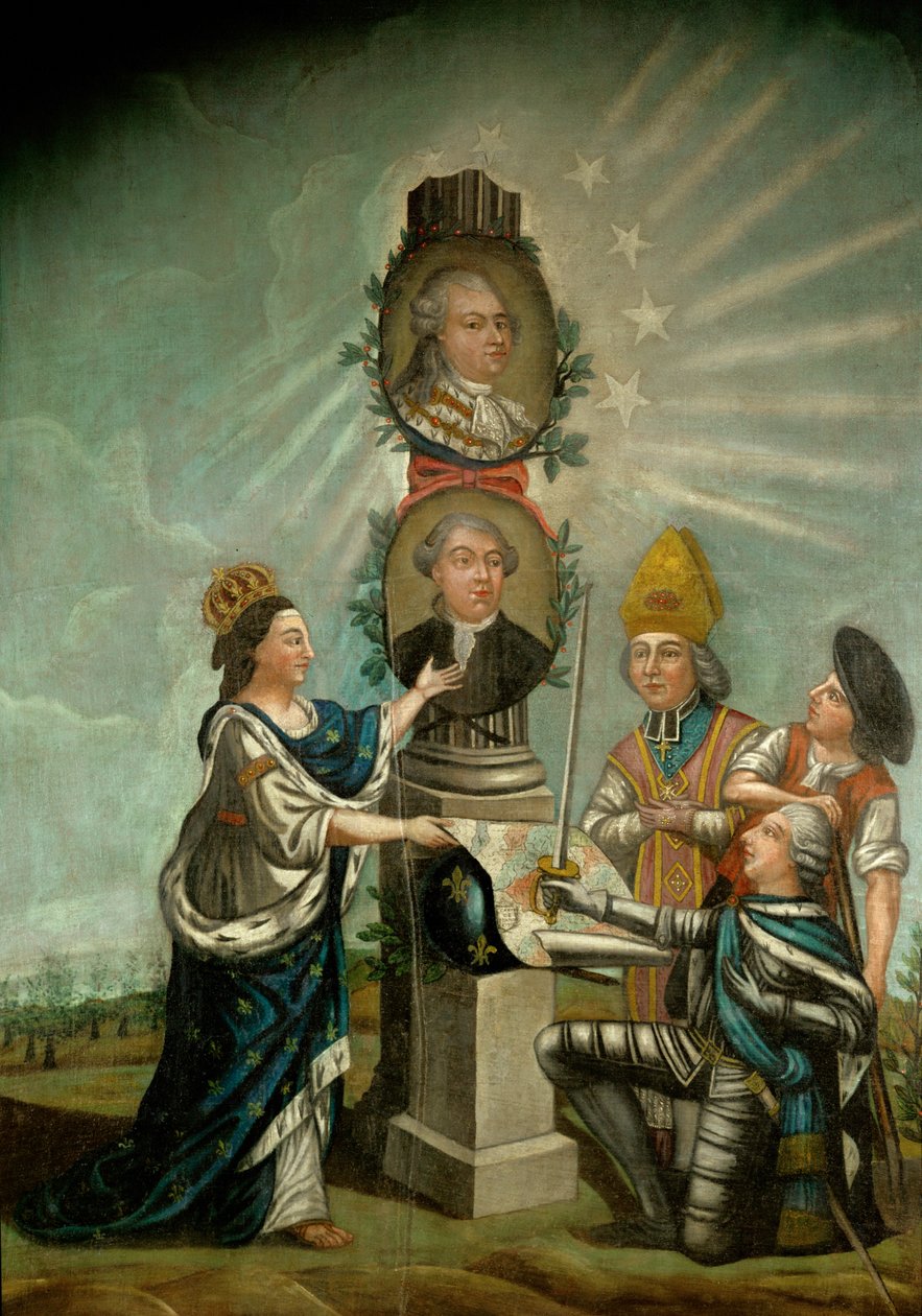XVI. Lajos és pénzügyminisztere, Jacques Necker, akit Franciaország három birtoka, az arisztokrácia, a klérus és a polgárság csodált ... alkotó: French School
