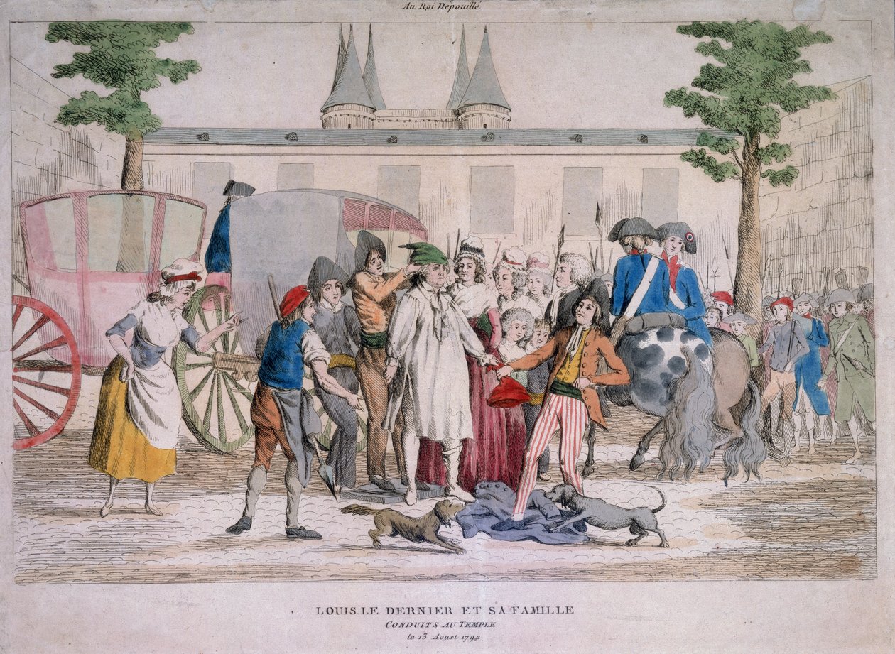XVI. Lajos és családja a templomba vezetett alkotó: French School