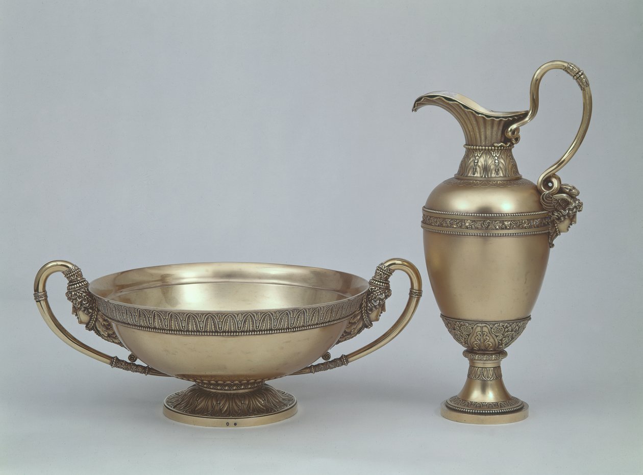 XVI. Lajos kancsó és medence, Henri Auguste, Párizs, 1787 (ezüst aranyozott) alkotó: French School