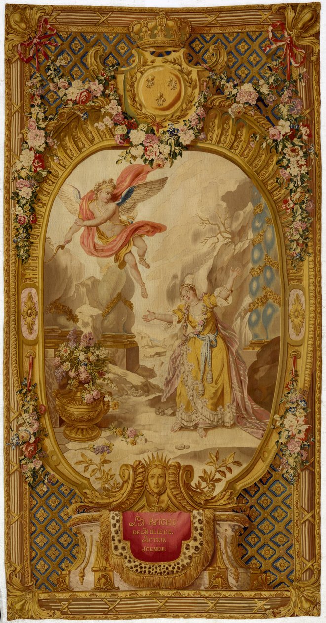 XV. Lajos Gobelin-kárpitja a "Scenes d"Opera, de Tragedie et de Comedie sorozatból, az 1761-64-es második szövésből alkotó: French School