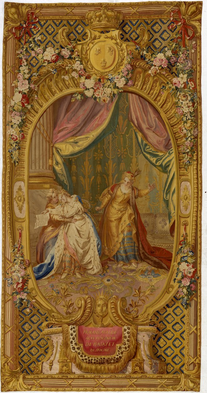 XV. Lajos Gobelin-kárpitja a "Scenes d"Opera, de Tragedie et de Comedie sorozatból, az 1761-64-es második szövésből alkotó: French School