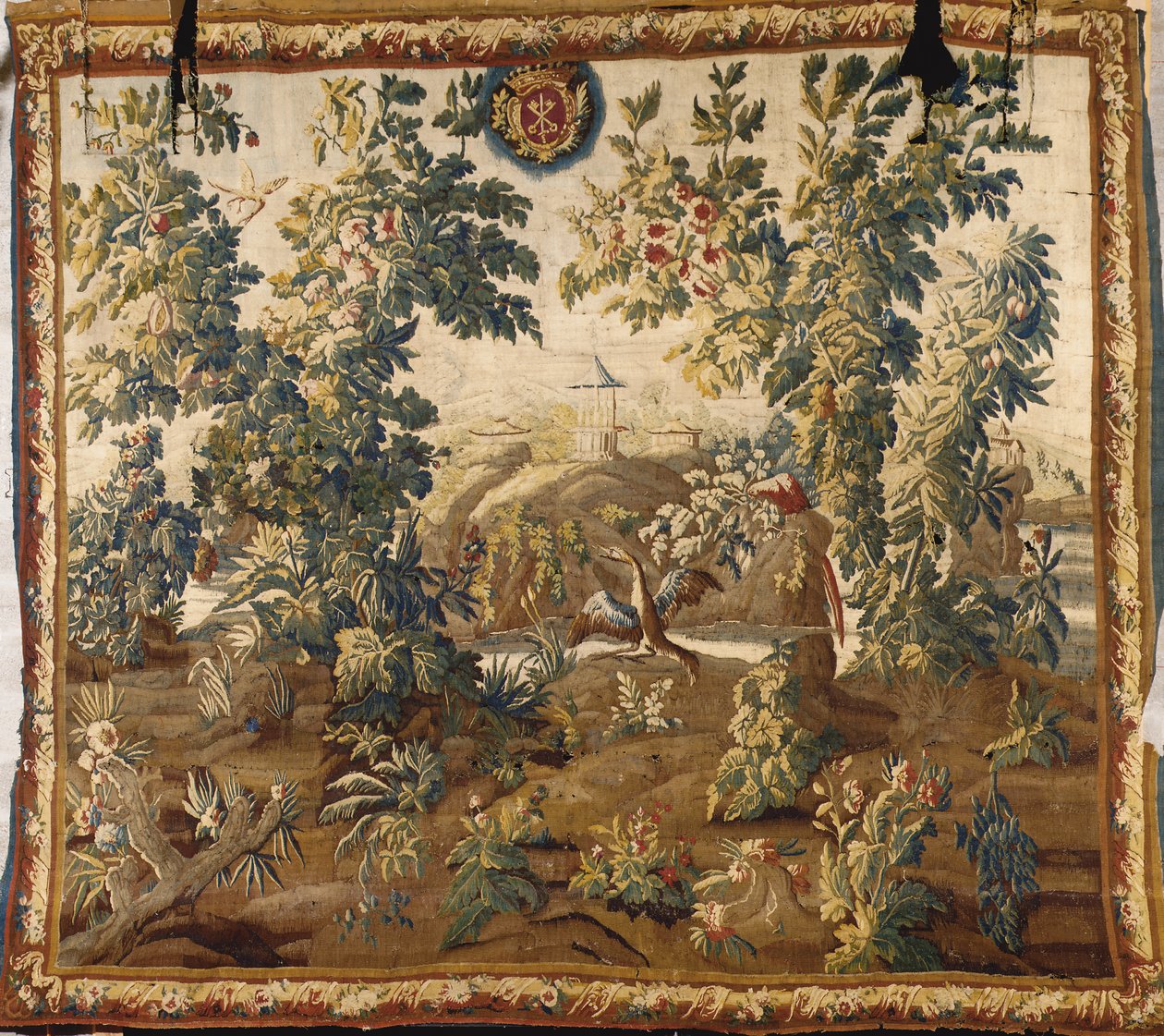 Louis XV. Verdure Aubusson kárpit, Cluny címerével alkotó: French School