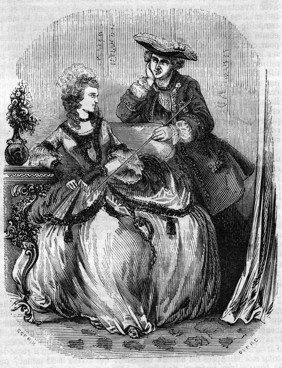 XV. Lajos és Madame de Pompadour, Jeanne Antoinette Poisson (1721-1764) (Marquise de Pompadour) – L.-P. „” Histoire de France” című művében. Anquetil alkotó: French School