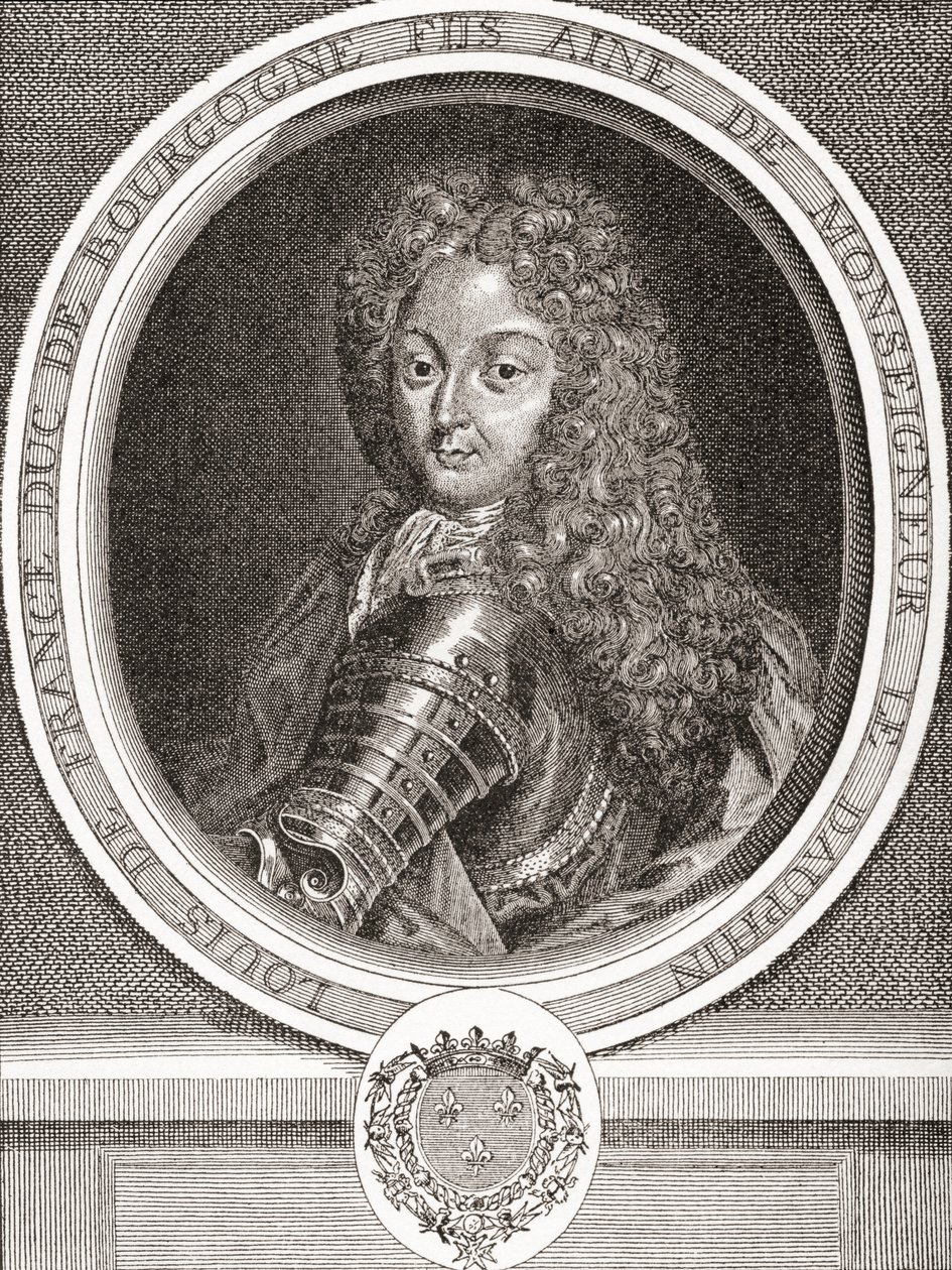 Louis de France, Franciaország fia, Burgundia hercege, 1682 1712. Lajos Lajos, Franciaország dauphinjának legidősebb fia, akit Le Petit Dauphin néven ismertek. Az 1908-ban megjelent Les Heures Libres című kötetből. alkotó: French School