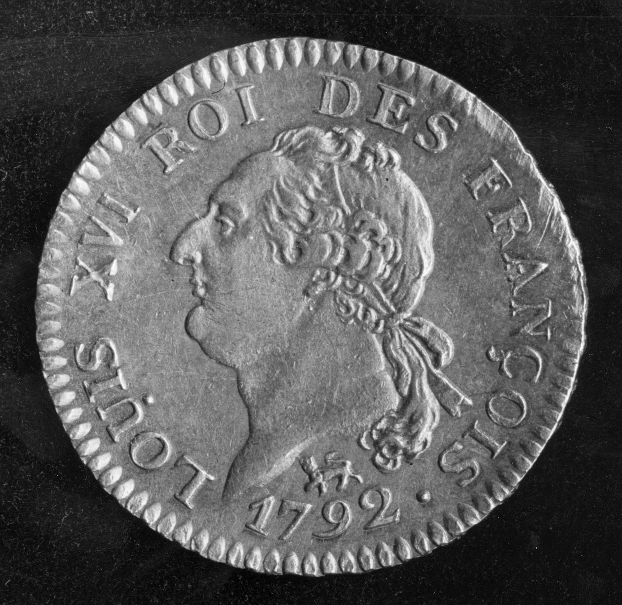 Lajos dor XVI. Lajost ábrázolva, 1792 (arany) (előlap) alkotó: French School