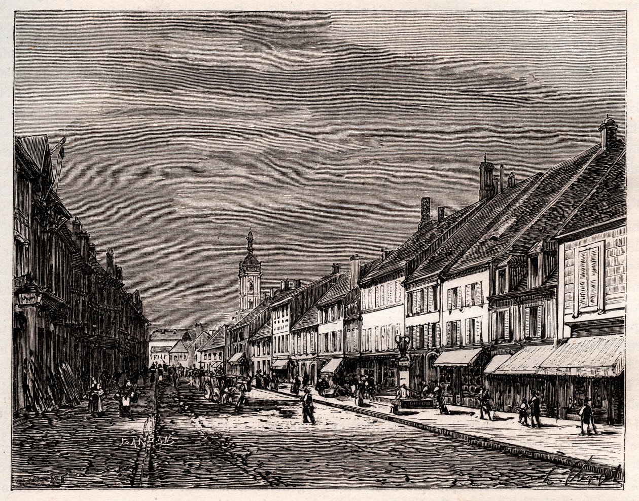 Lure - Haute-Saone megye Bourgogne-Franche-Comte régióban - metszet a „La France illustree: földrajz, történelem, statisztikai adminisztráció”-ban V.-A. Maláta-barna. 1884 alkotó: French School