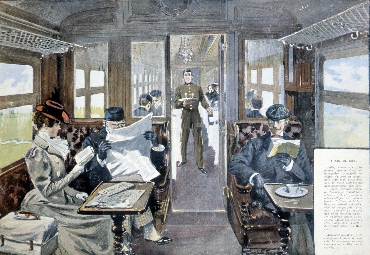 Luxus vonat étteremkocsi, 19. század vége alkotó: French School