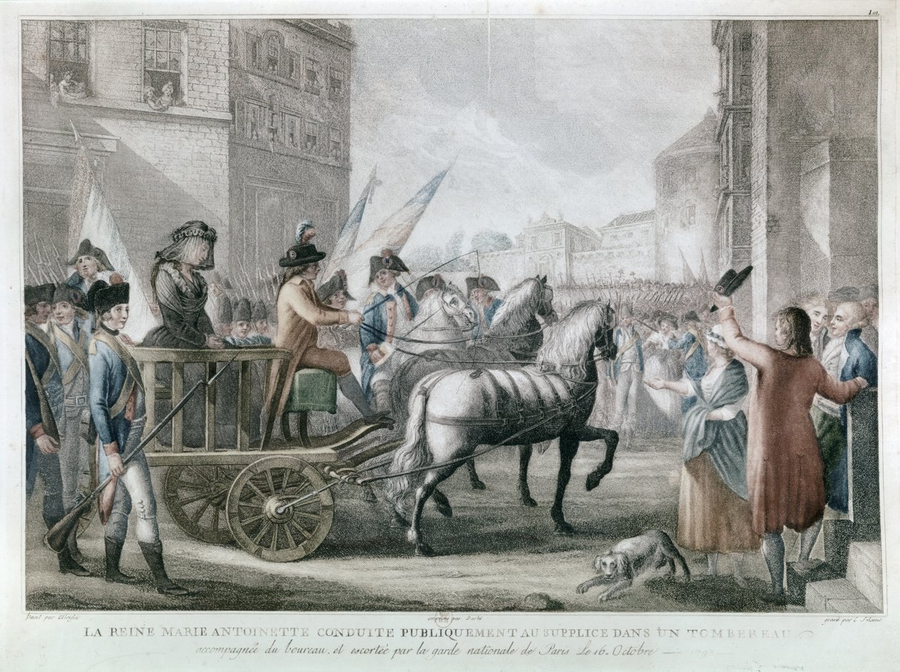 MARIE-ANTOINETTE a guillotine-ra vezették, október 16. alkotó: French School