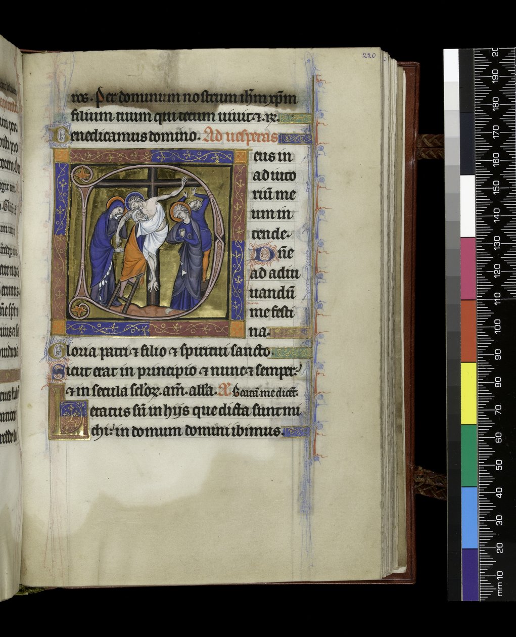 MS 300 f.220r, fólió a francia Izabella zsoltárából és óráiból, Párizs, 1265-70 körül alkotó: French School