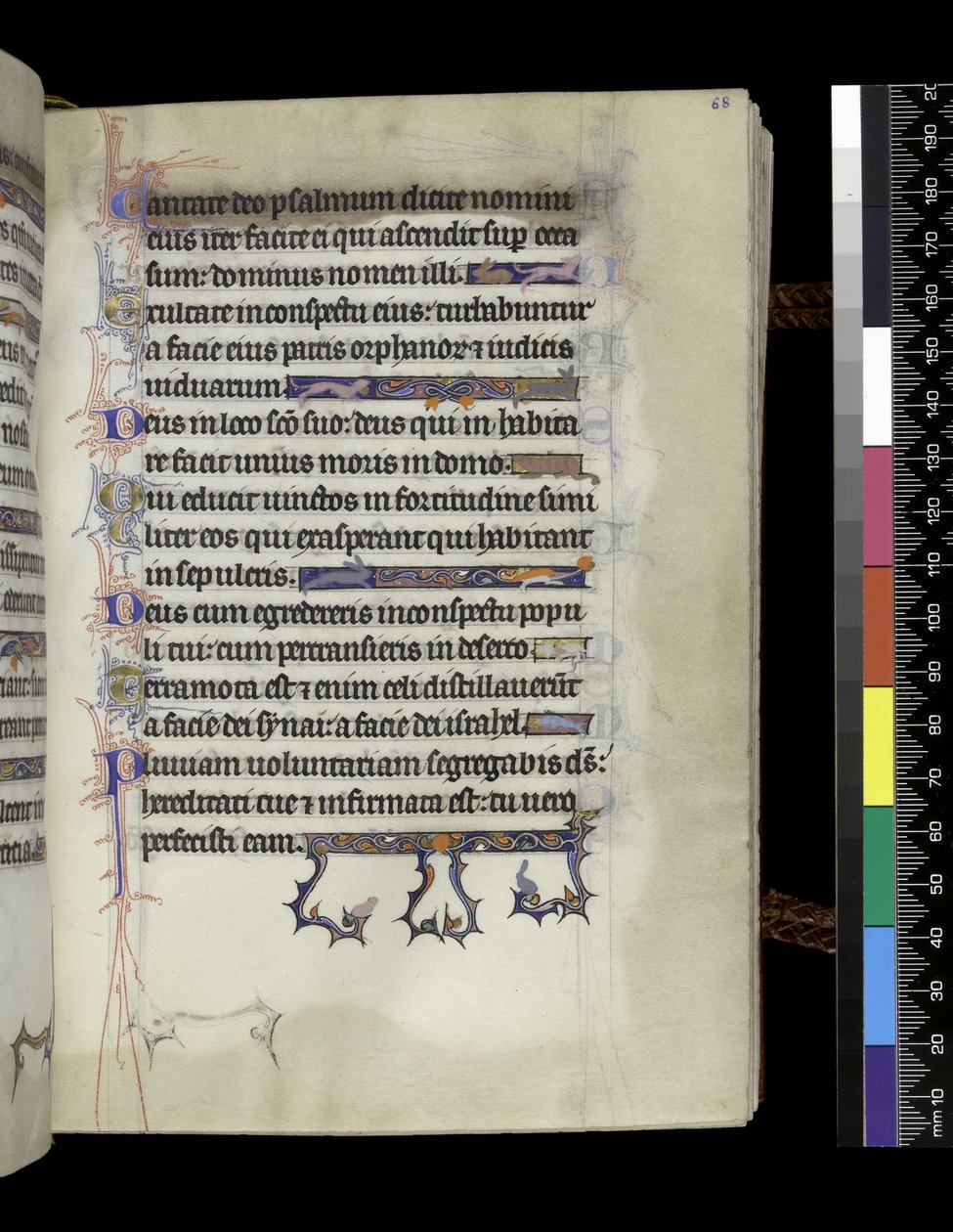 MS 300 f.68r, fólió a francia Izabella zsoltárából és óráiból, Párizs, 1265-70 körül alkotó: French School