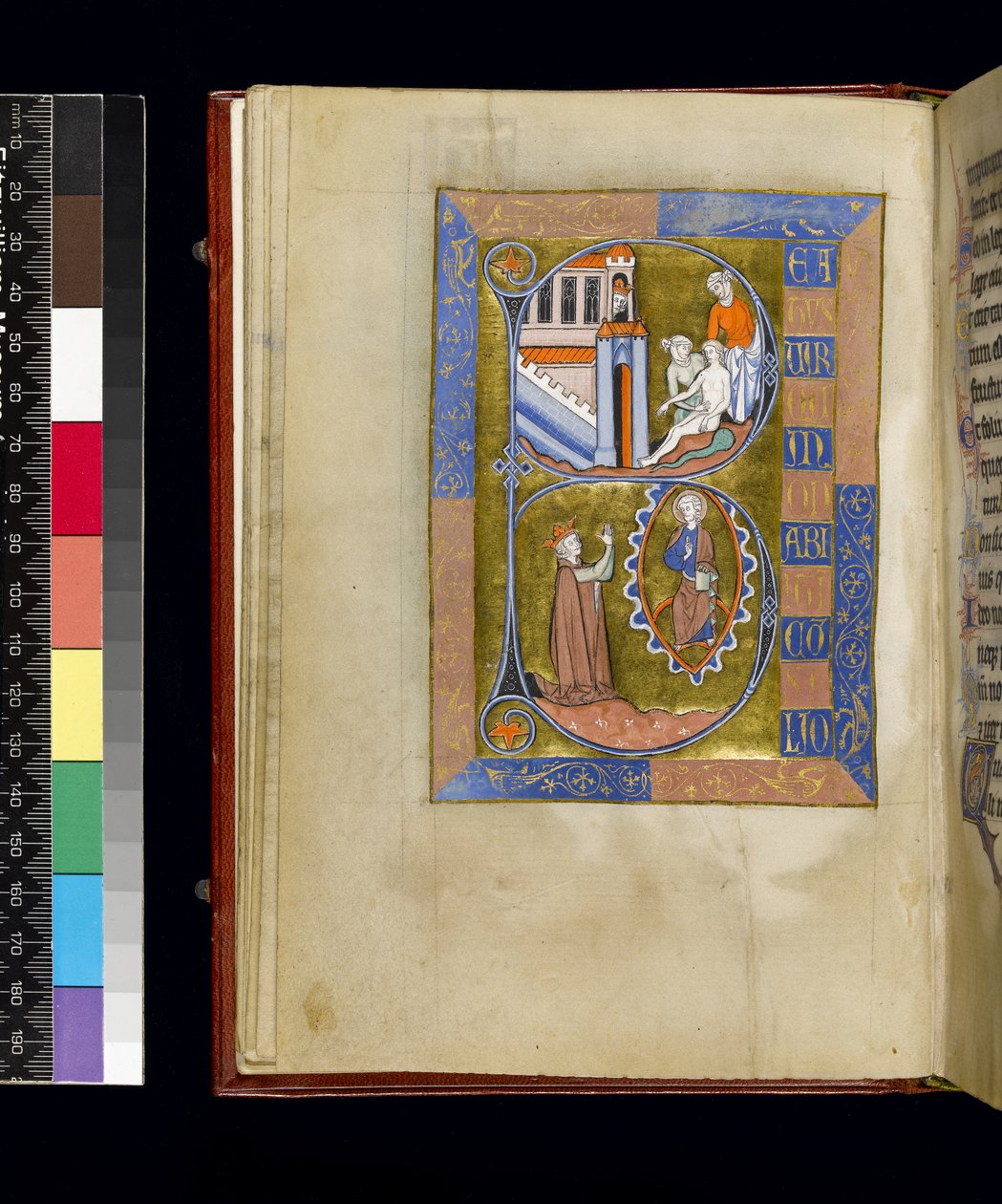 MS 300 f.XIII, fólió a francia Izabella zsoltárából és óráiból, Párizs, 1265–1270 körül (toll, tinta és tempera pergamenen) alkotó: French School