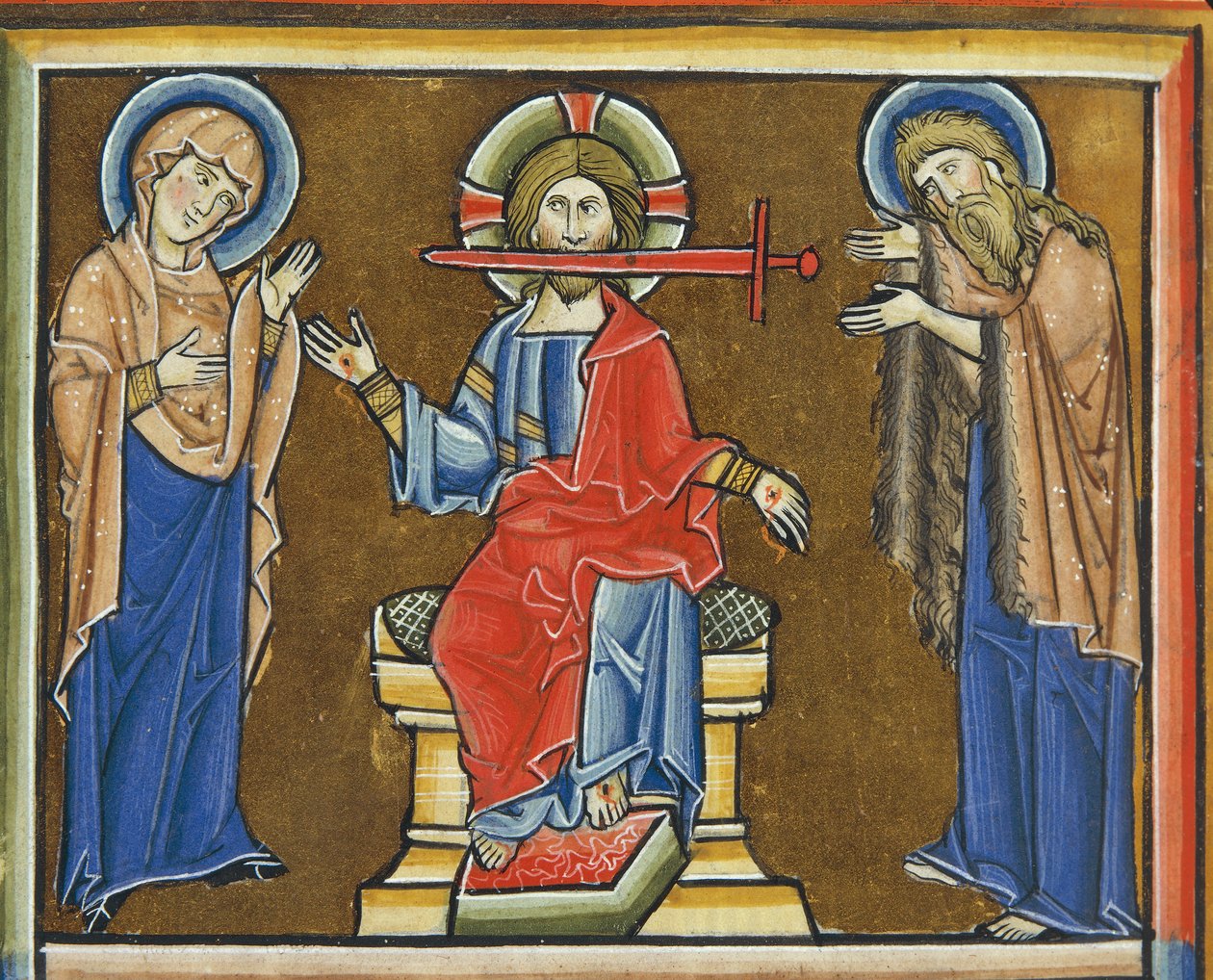 CXXXVII MS, Az Apokalipszis Krisztusa, Szent Erzsébet zsoltárából (tempera és aranylevél pergamen) alkotó: French School