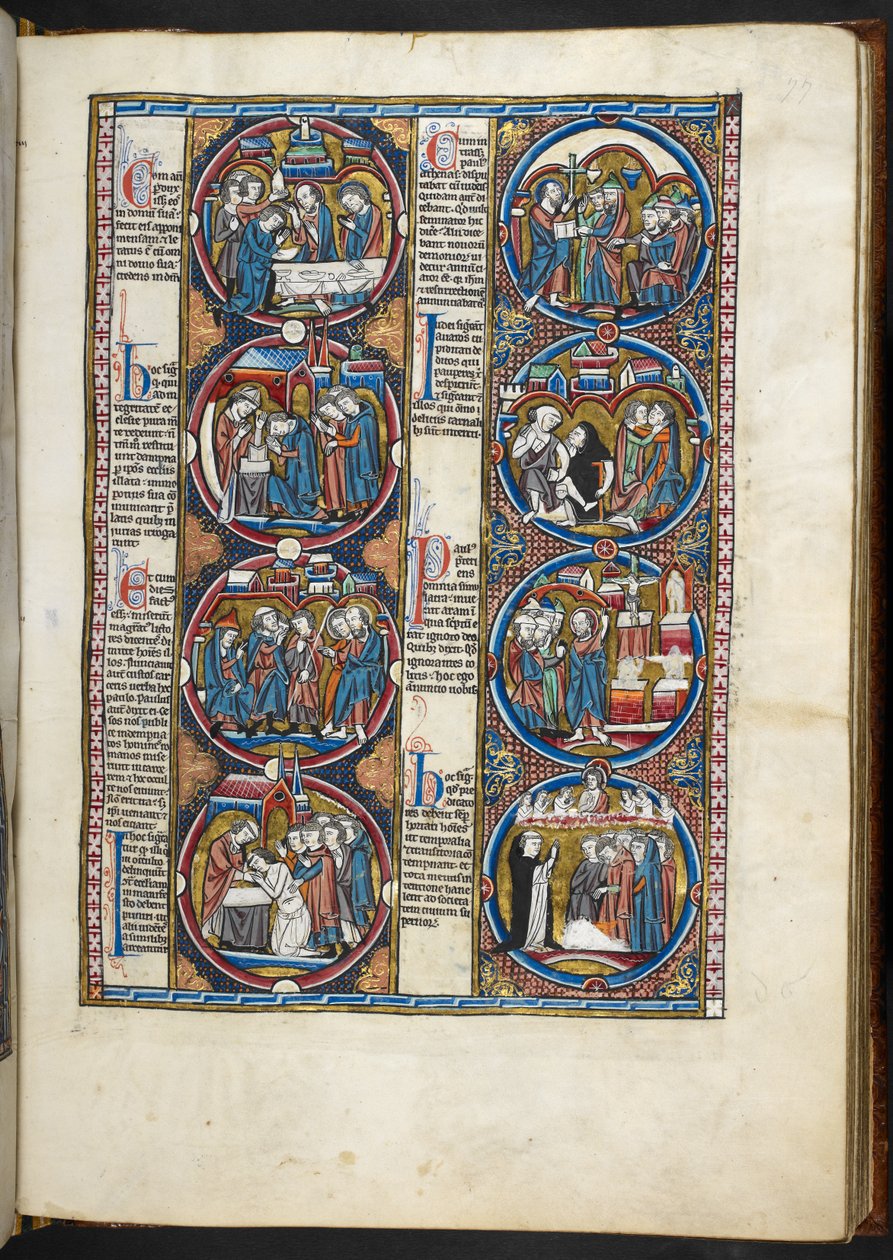 KISASSZONY. Harley 1527, f.77r, miniatúrák a Biblia moralisée-ből (vellum) alkotó: French School
