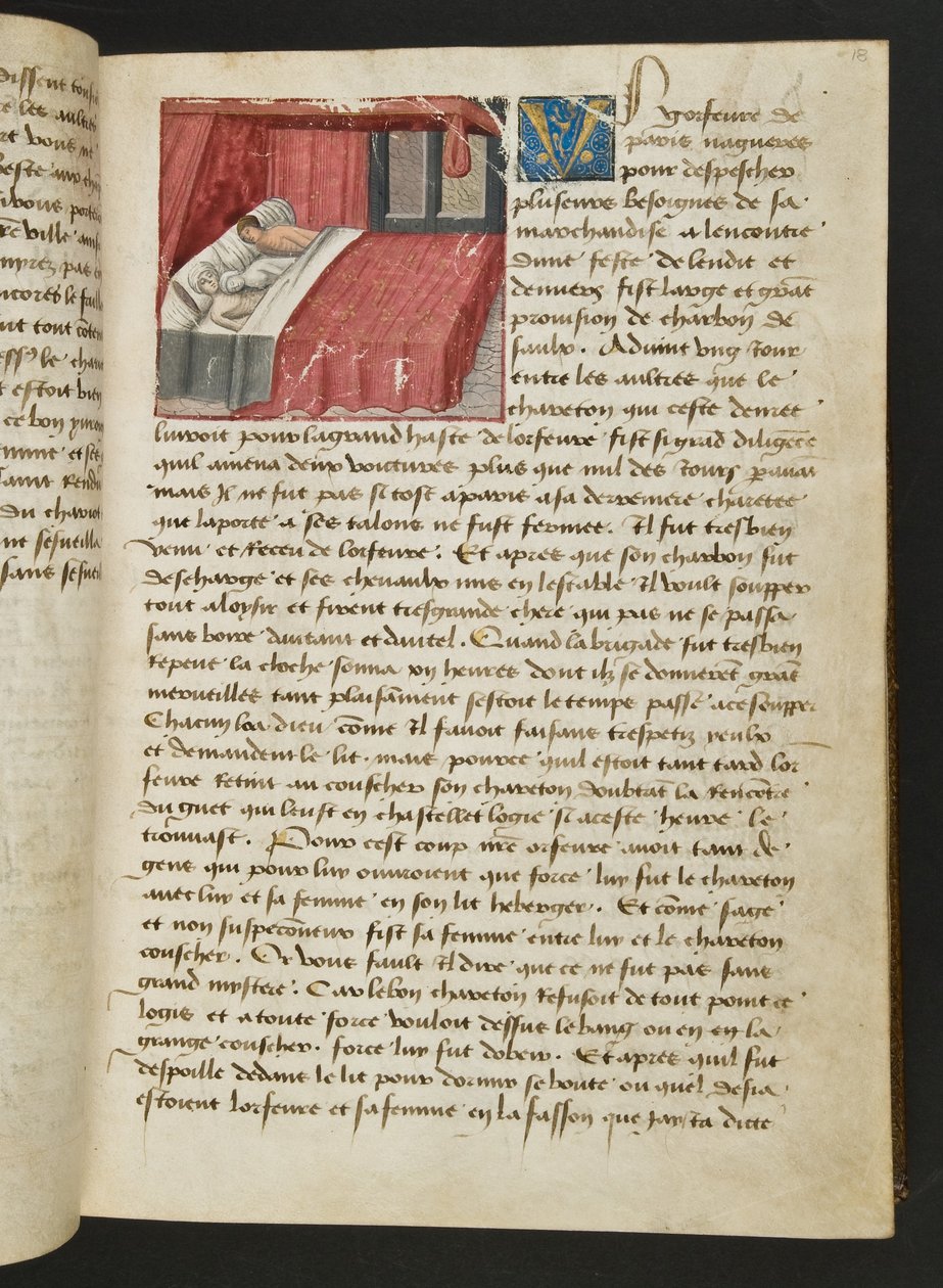 MS Hunter 252 018r oldal a száz új hírből, c.1461-62 alkotó: French School