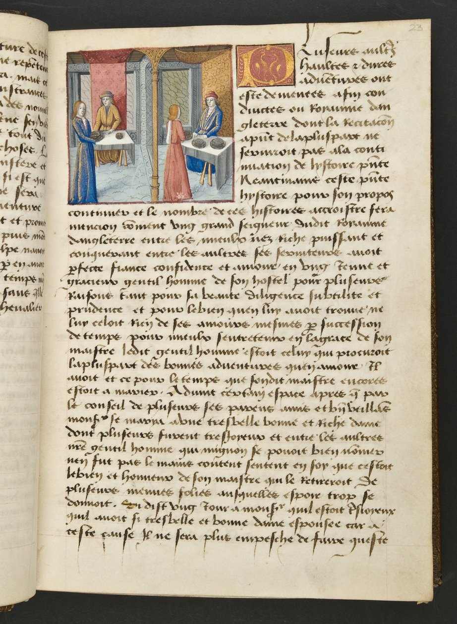 MS Hunter 252 023r oldal a száz új hírből, c.1461-62 alkotó: French School