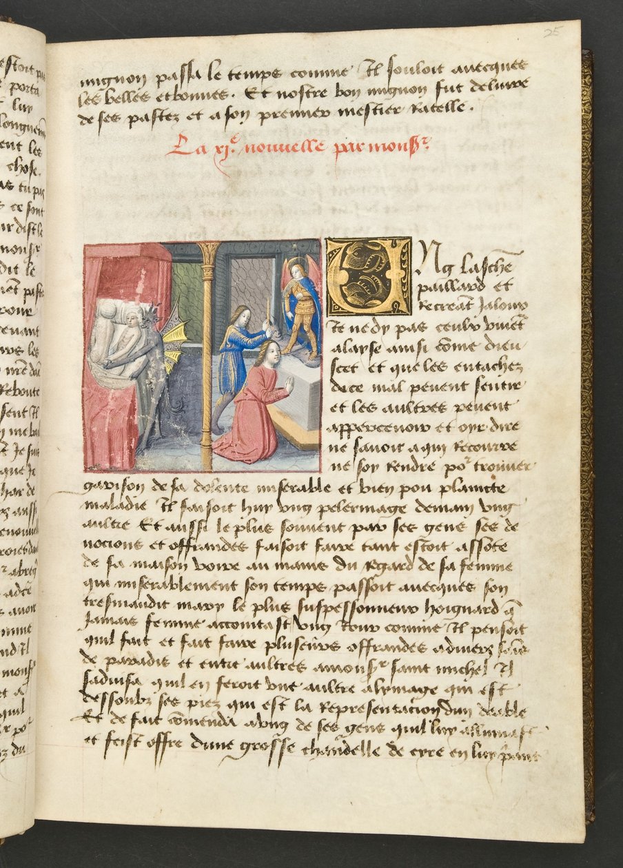 MS Hunter 252 025r oldal a Száz új hírből, c.1461-62 alkotó: French School