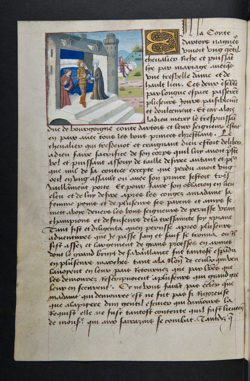 MS Hunter 252 034v oldal a száz új hírből, c.1461-62 alkotó: French School