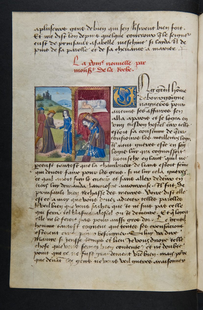 MS Hunter 252 038v oldal a száz új hírből, c.1461-62 alkotó: French School