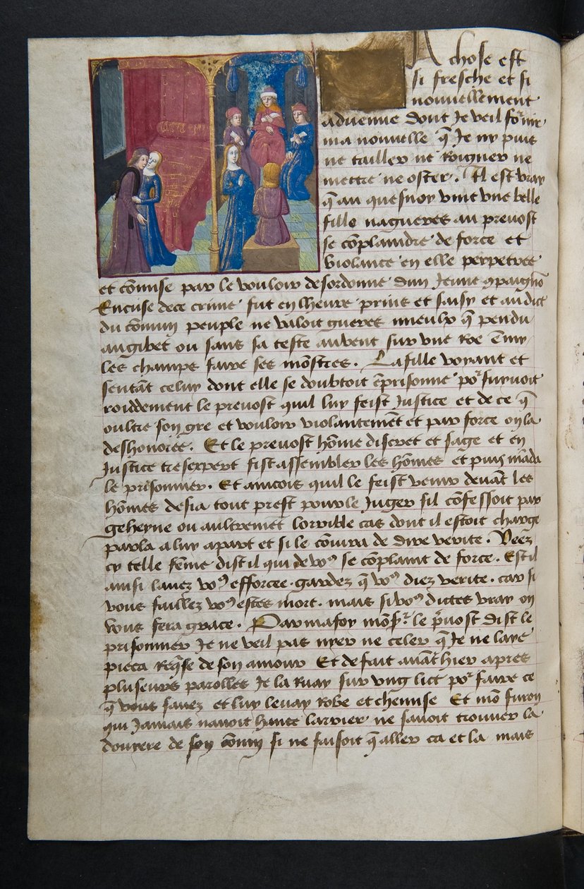 MS Hunter 252 053v oldal a száz új hírből, c.1461-62 alkotó: French School