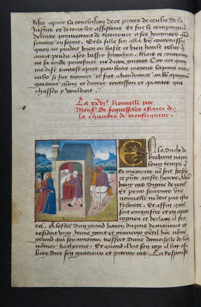 MS Hunter 252 054v oldal a száz új hírből, c.1461-62 alkotó: French School