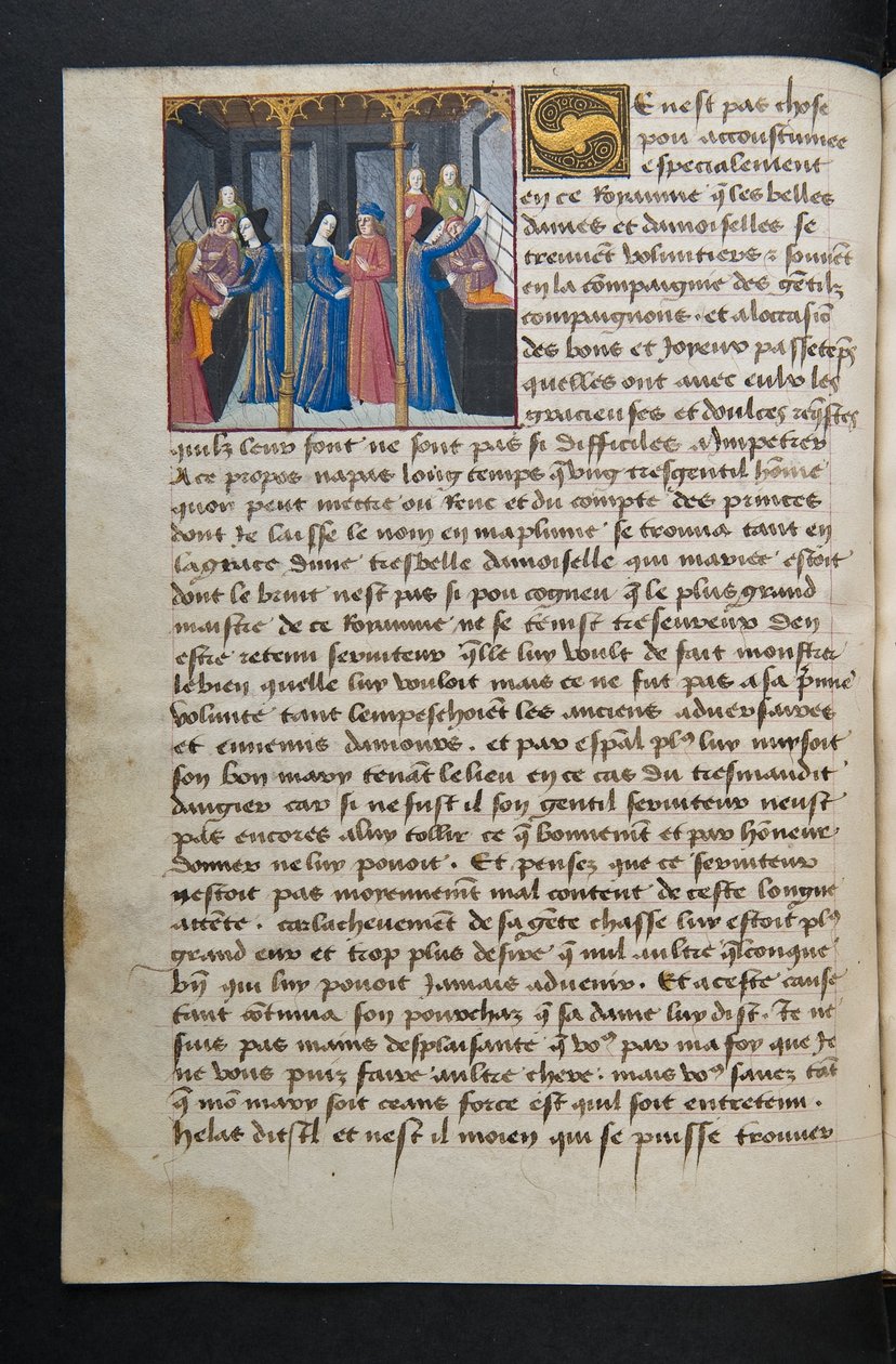 MS Hunter 252 062v oldal a száz új hírből, c.1461-62 alkotó: French School