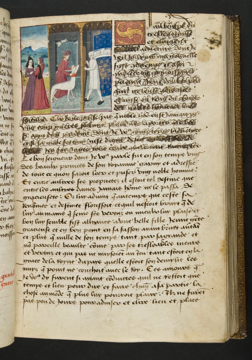 MS Hunter 252 066r oldal a száz új hírből, c.1461-62 alkotó: French School