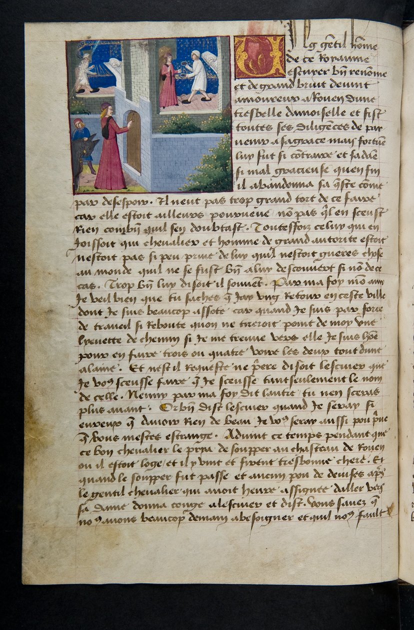 MS Hunter 252 072v oldal a száz új hírből, c.1461-62 alkotó: French School