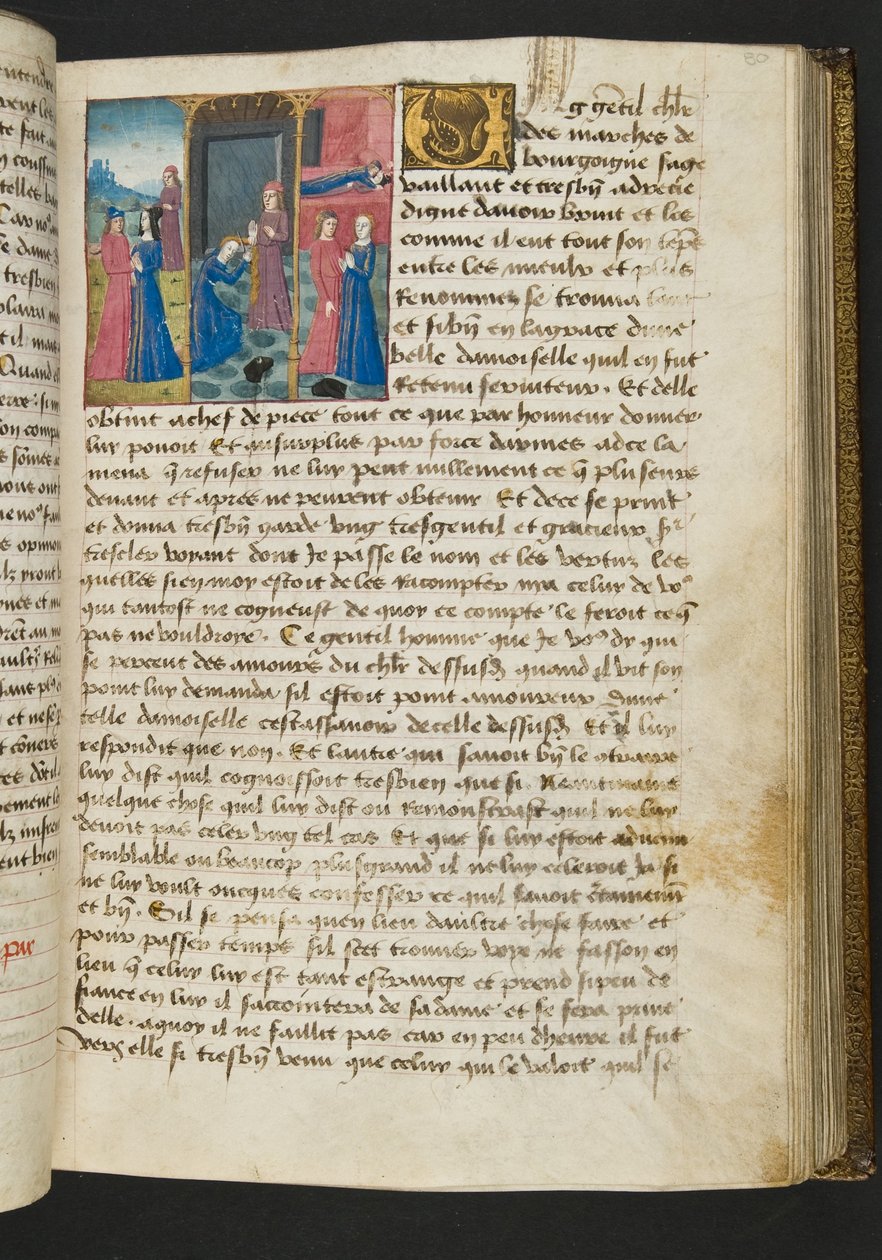 MS Hunter 252 080r oldal a száz új hírből, c.1461-62 alkotó: French School