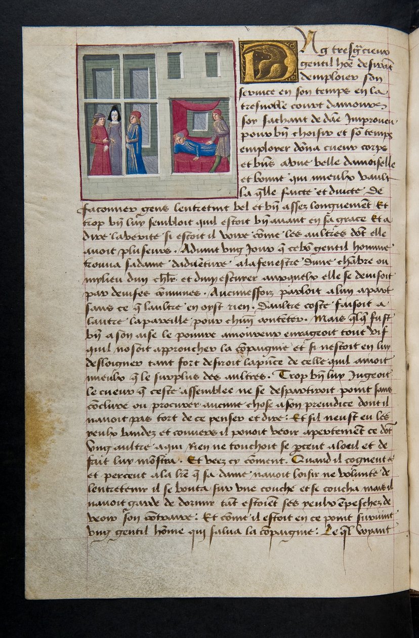 MS Hunter 252 089v oldal a száz új hírből, c.1461-62 alkotó: French School