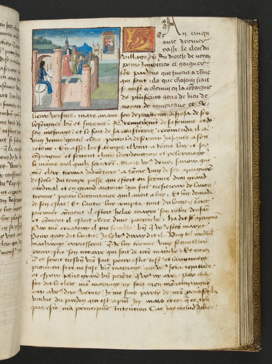 MS Hunter 252 101r oldal a száz új hírből, c.1461-62 alkotó: French School
