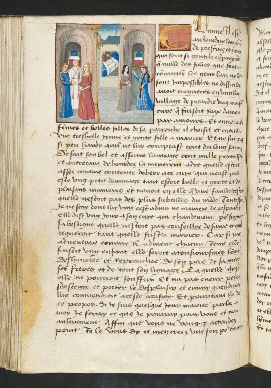 MS Hunter 252 105v oldal a száz új hírből, c.1461-62 alkotó: French School