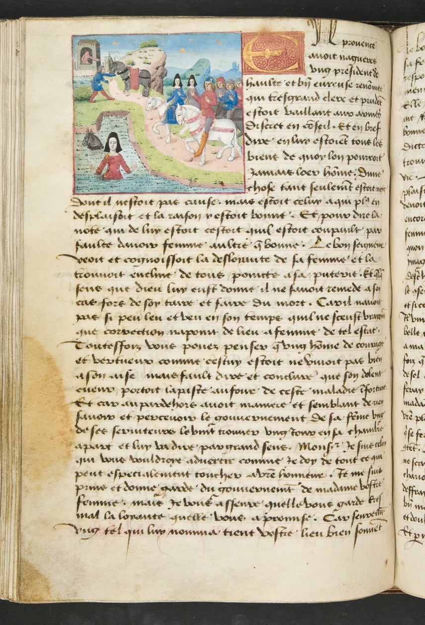 MS Hunter 252 110v oldal a száz új hírből, c.1461-62 alkotó: French School
