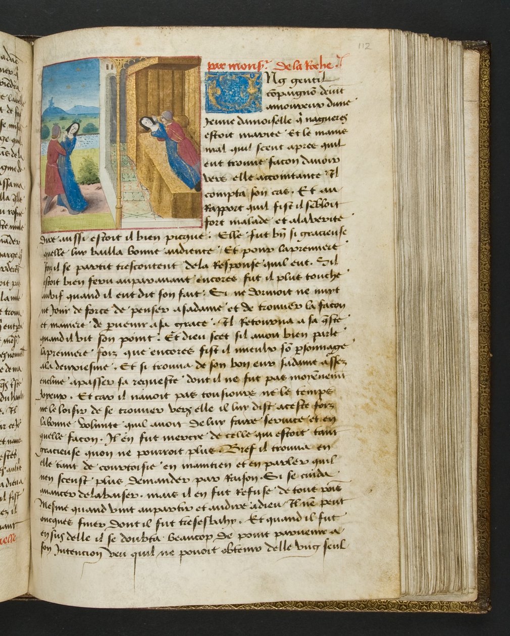 MS Hunter 252 112r oldal a száz új hírből, c.1461-62 alkotó: French School