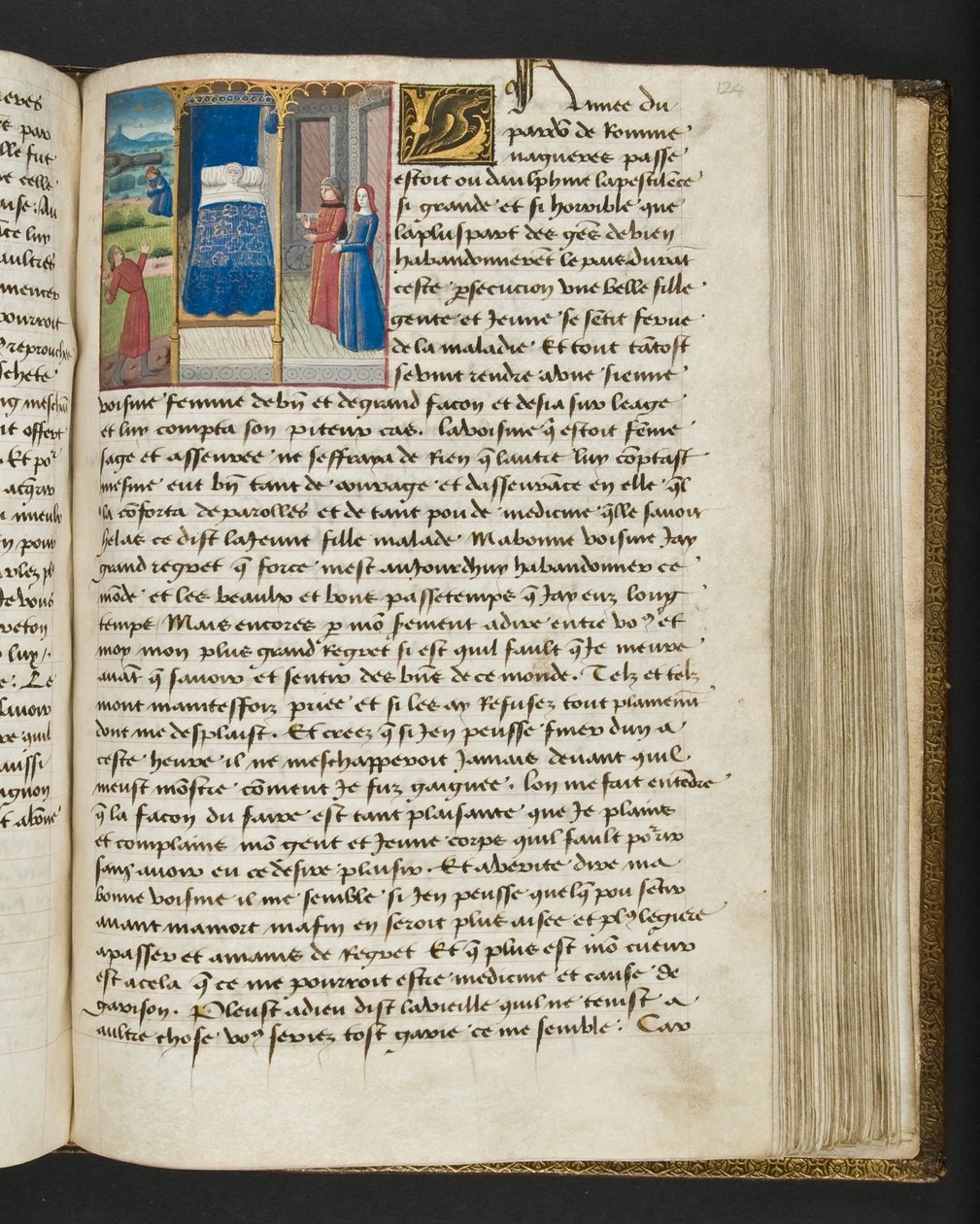 MS Hunter 252 124r oldal a száz új hírből, c.1461-62 alkotó: French School