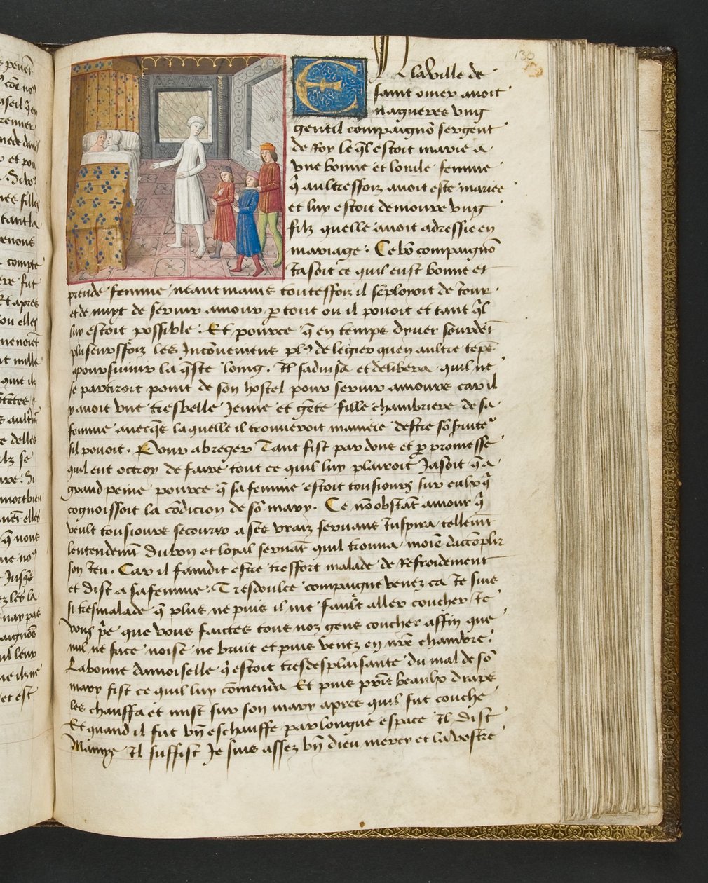 MS Hunter 252 130r oldal a száz új hírből, c.1461-62 alkotó: French School