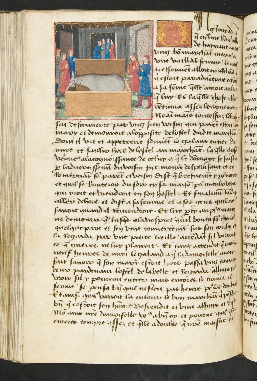 MS Hunter 252 134v oldal Cent Nouvelles Nouvelles, 1461-62 körül alkotó: French School