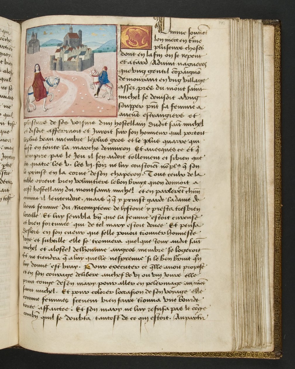 MS Hunter 252 145r oldal a száz új hírből, c.1461-62 alkotó: French School