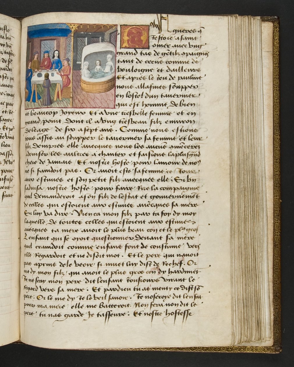 MS Hunter 252 147r oldal a száz új hírből, c.1461-62 alkotó: French School